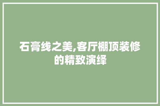 石膏线之美,客厅棚顶装修的精致演绎