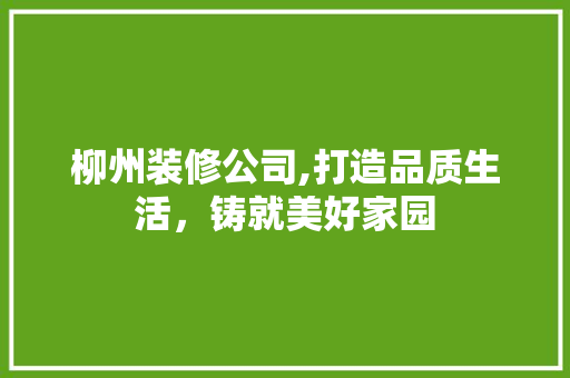 柳州装修公司,打造品质生活，铸就美好家园 常用设备