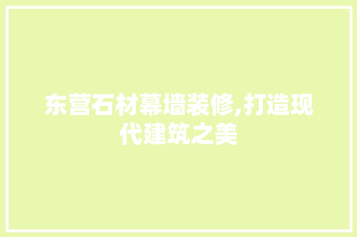 东营石材幕墙装修,打造现代建筑之美 住宅建筑设计