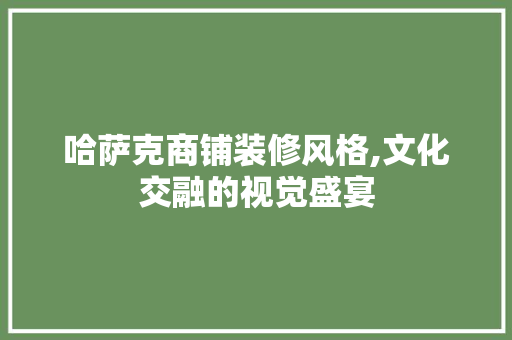哈萨克商铺装修风格,文化交融的视觉盛宴
