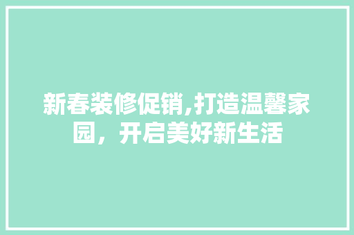 新春装修促销,打造温馨家园，开启美好新生活 设计原则