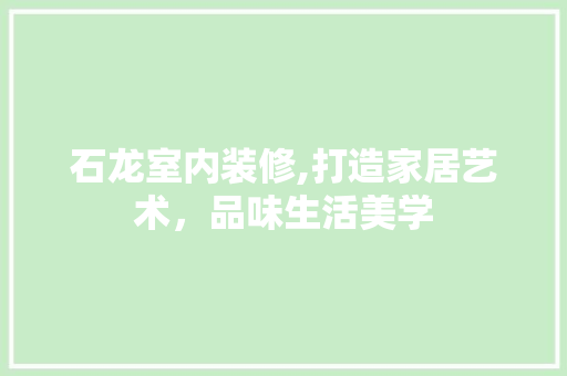 石龙室内装修,打造家居艺术，品味生活美学 设计原则