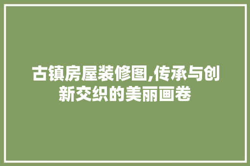 古镇房屋装修图,传承与创新交织的美丽画卷