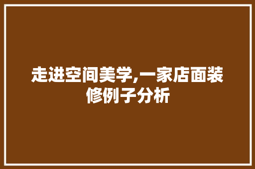 走进空间美学,一家店面装修例子分析 常用建材