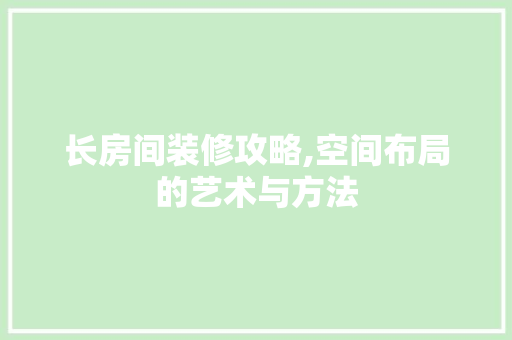 长房间装修攻略,空间布局的艺术与方法 新型材料