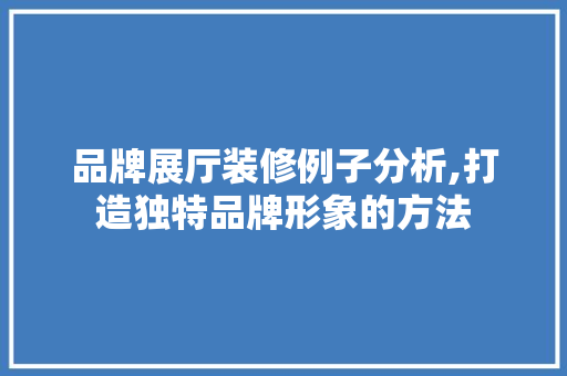 品牌展厅装修例子分析,打造独特品牌形象的方法 常见问题