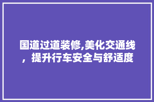 国道过道装修,美化交通线，提升行车安全与舒适度