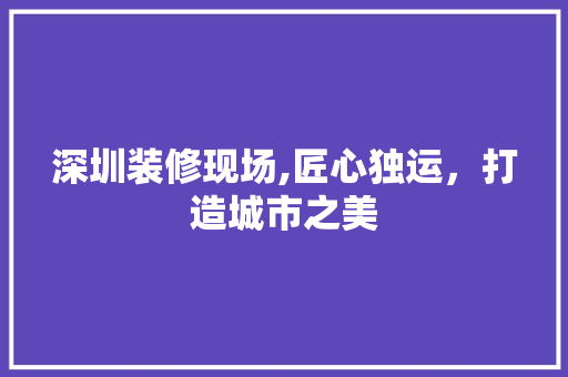 深圳装修现场,匠心独运，打造城市之美 施工管理