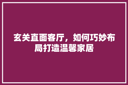 玄关直面客厅，如何巧妙布局打造温馨家居