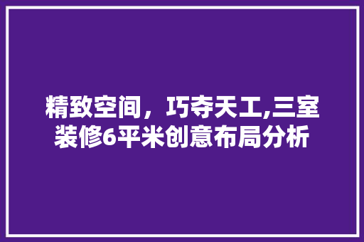 精致空间，巧夺天工,三室装修6平米创意布局分析 新型材料