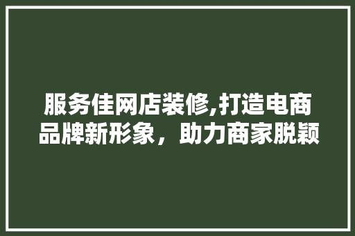 服务佳网店装修,打造电商品牌新形象，助力商家脱颖而出 设计原则