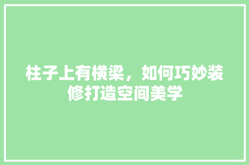 柱子上有横梁，如何巧妙装修打造空间美学 常用建材