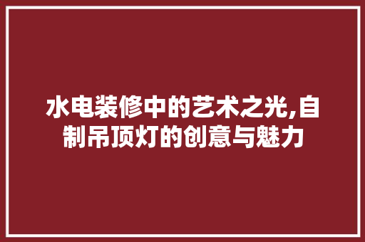 水电装修中的艺术之光,自制吊顶灯的创意与魅力 施工工艺