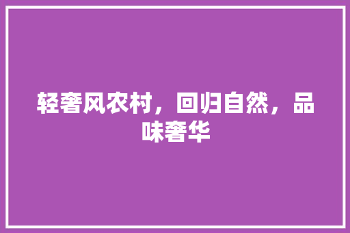 轻奢风农村，回归自然，品味奢华 常用建材