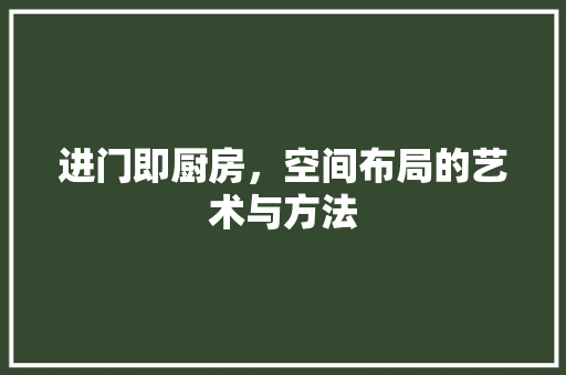 进门即厨房，空间布局的艺术与方法 常用建材