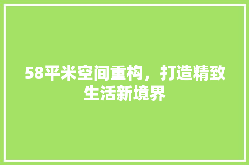 58平米空间重构，打造精致生活新境界 建筑法规