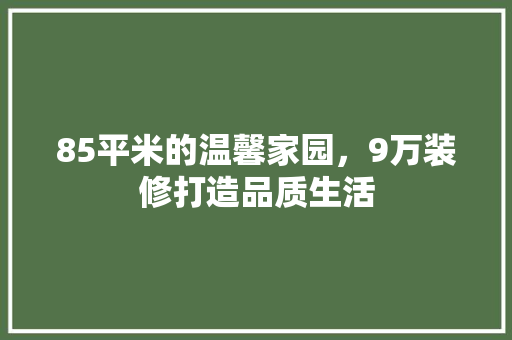 85平米的温馨家园，9万装修打造品质生活 施工工艺