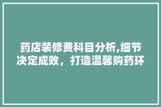 药店装修费科目分析,细节决定成败，打造温馨购药环境 工艺流程