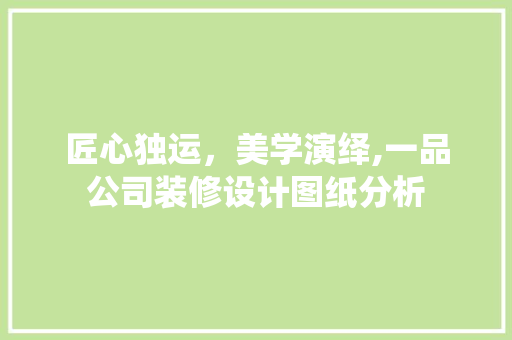 匠心独运，美学演绎,一品公司装修设计图纸分析 建筑法规