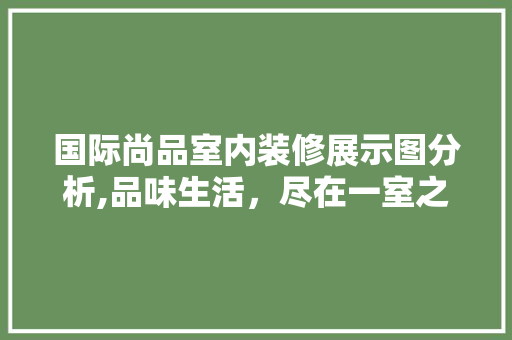 国际尚品室内装修展示图分析,品味生活，尽在一室之间 设计原则