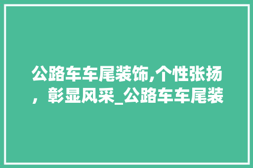 公路车车尾装饰,个性张扬，彰显风采_公路车车尾装饰 设计原则