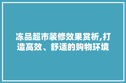 冻品超市装修效果赏析,打造高效、舒适的购物环境 材料设备