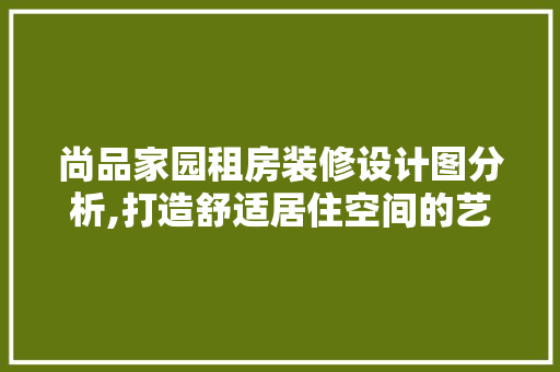 尚品家园租房装修设计图分析,打造舒适居住空间的艺术之旅