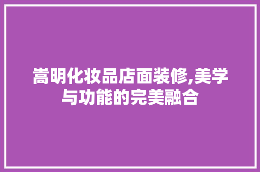 嵩明化妆品店面装修,美学与功能的完美融合