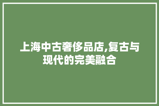 上海中古奢侈品店,复古与现代的完美融合 住宅建筑设计