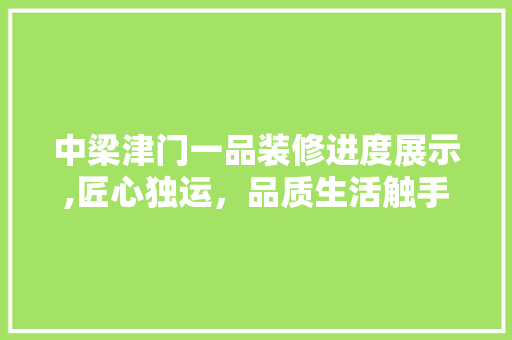 中梁津门一品装修进度展示,匠心独运，品质生活触手可及 常用设备