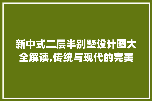 新中式二层半别墅设计图大全解读,传统与现代的完美融合_新中式二层半别墅设计图大全