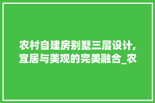 农村自建房别墅三层设计,宜居与美观的完美融合_农村自建房别墅三层设计图 住宅建筑设计