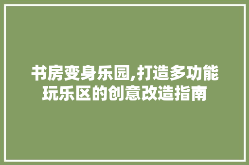 书房变身乐园,打造多功能玩乐区的创意改造指南 住宅建筑设计