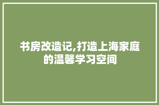 书房改造记,打造上海家庭的温馨学习空间
