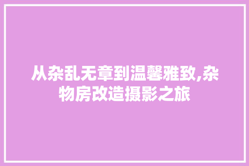 从杂乱无章到温馨雅致,杂物房改造摄影之旅