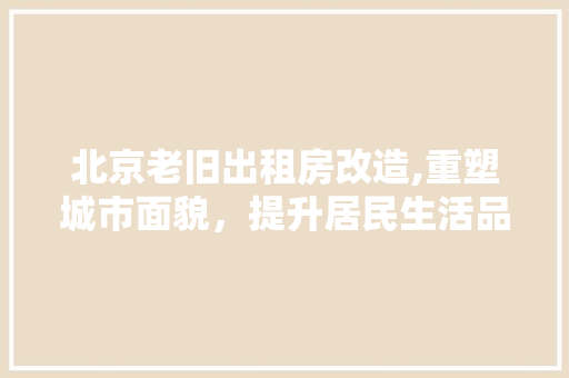 北京老旧出租房改造,重塑城市面貌，提升居民生活品质