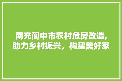南充阆中市农村危房改造,助力乡村振兴，构建美好家园