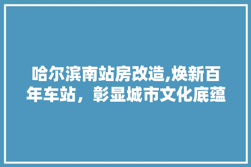 哈尔滨南站房改造,焕新百年车站，彰显城市文化底蕴