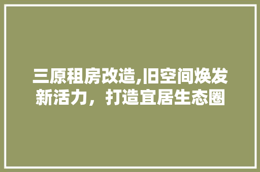 三原租房改造,旧空间焕发新活力，打造宜居生态圈 新型材料