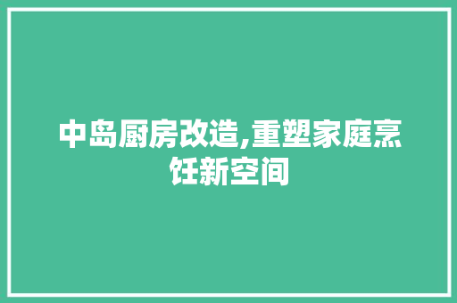 中岛厨房改造,重塑家庭烹饪新空间