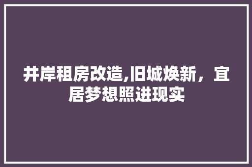 井岸租房改造,旧城焕新，宜居梦想照进现实 公共建筑设计