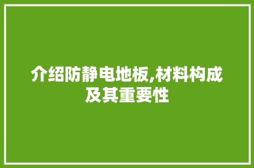 介绍防静电地板,材料构成及其重要性 住宅建筑设计