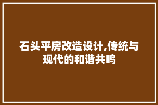 石头平房改造设计,传统与现代的和谐共鸣