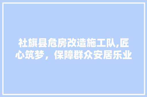 社旗县危房改造施工队,匠心筑梦，保障群众安居乐业