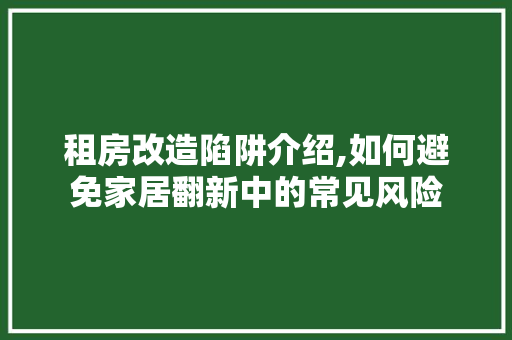 租房改造陷阱介绍,如何避免家居翻新中的常见风险