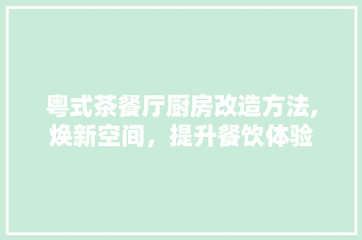 粤式茶餐厅厨房改造方法,焕新空间，提升餐饮体验