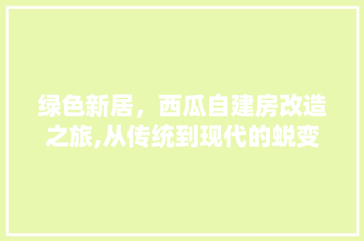 绿色新居，西瓜自建房改造之旅,从传统到现代的蜕变