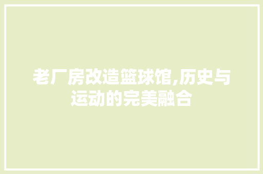 老厂房改造篮球馆,历史与运动的完美融合