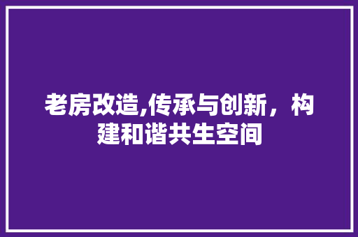 老房改造,传承与创新，构建和谐共生空间 常用建材