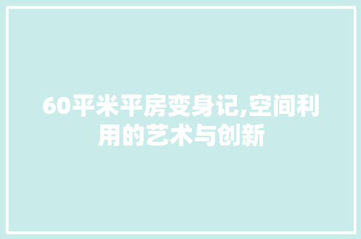 60平米平房变身记,空间利用的艺术与创新